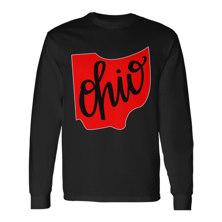 Ohio Outline State Long Sleeve T-Shirt