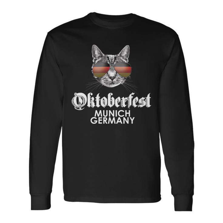 Oktoberfest Cat Munich Germany Long Sleeve T-Shirt