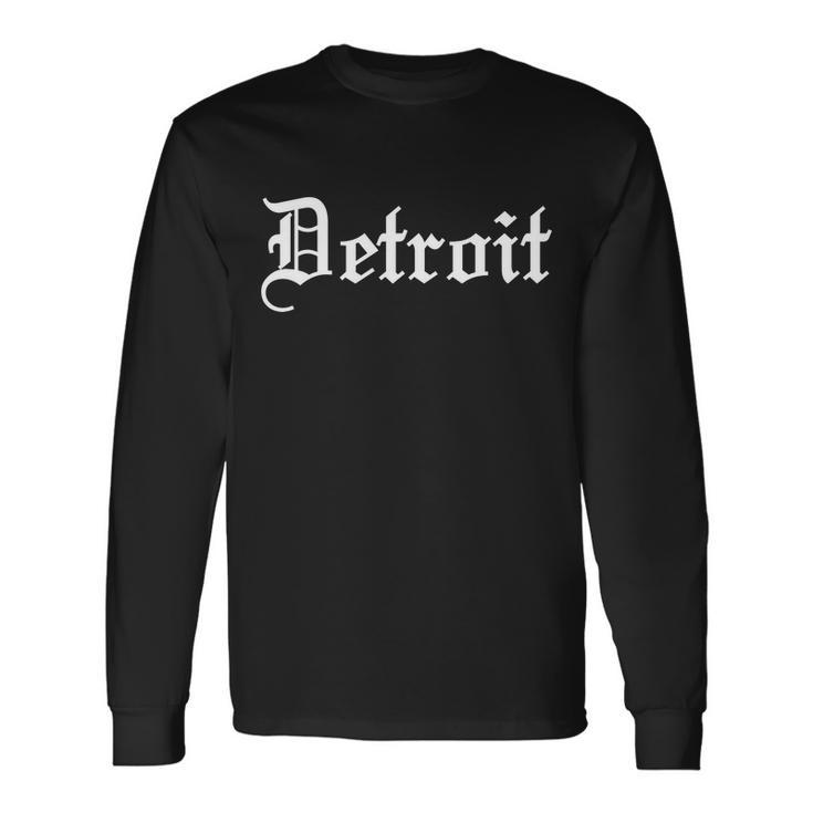 Old English Detroit D Michigan Logo Long Sleeve T-Shirt