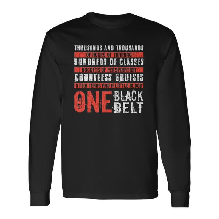 One Black Belt Martial Arts Karate Taekwondo Graphic Men Women Long Sleeve T-Shirt T-shirt Graphic Print