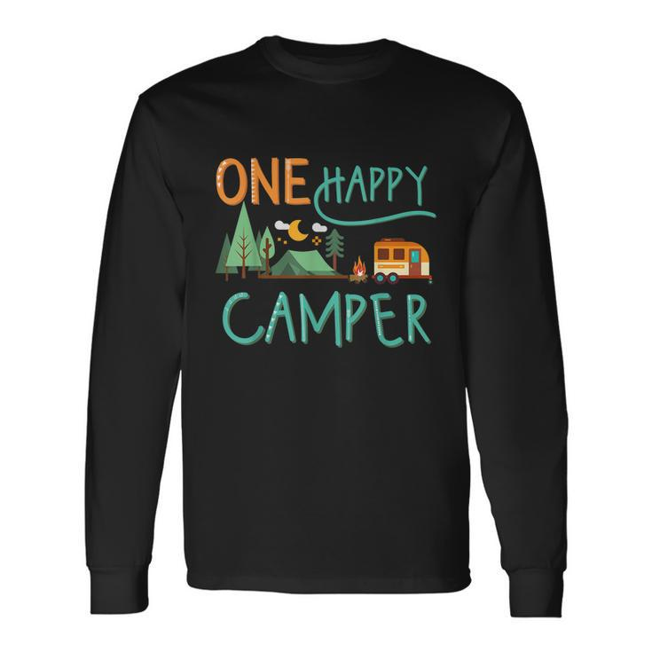 One Happy Camper First Birthday Camping Matching Long Sleeve T-Shirt