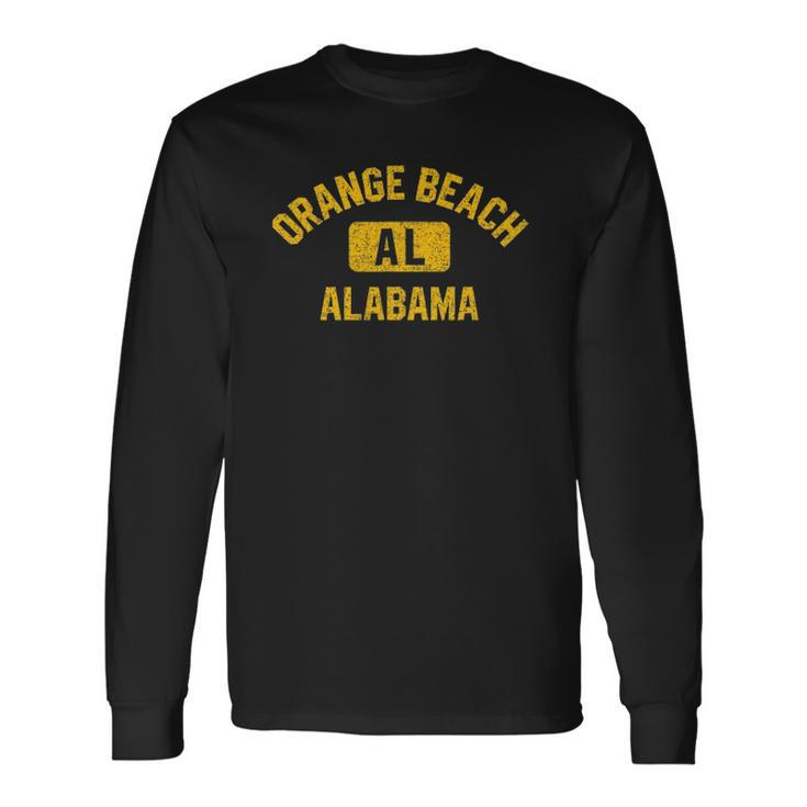 Orange Beach Al Alabama Gym Style Distressed Amber Print Long Sleeve T-Shirt T-Shirt