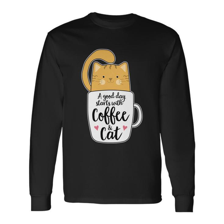 Orange Cat Coffee Mug Cat Lover Long Sleeve T-Shirt
