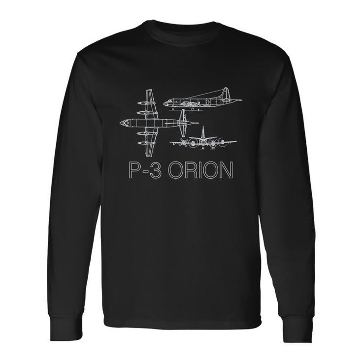 P3 Orion Navy Aircraft Crew Veteran Naval Aviation Long Sleeve T-Shirt