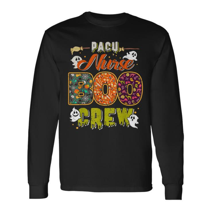 Pacu Nurse Boo Crew Rn Squad Halloween Matching Long Sleeve T-Shirt