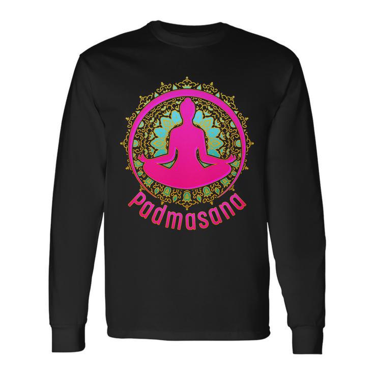 Padmasana Yoga Lotus Pose Long Sleeve T-Shirt