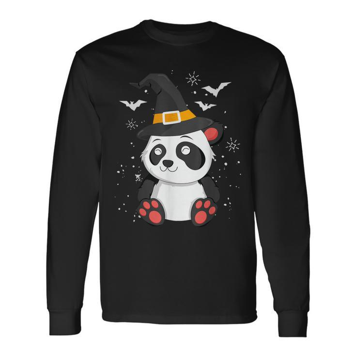Panda Witch Halloween Bear China Animal Outfit Costume Long Sleeve T-Shirt