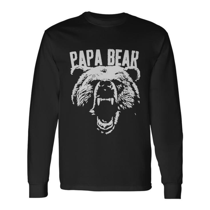 Papa Bear Best Dad Shirt Fathers Day Father Pop Men Long Sleeve T-Shirt