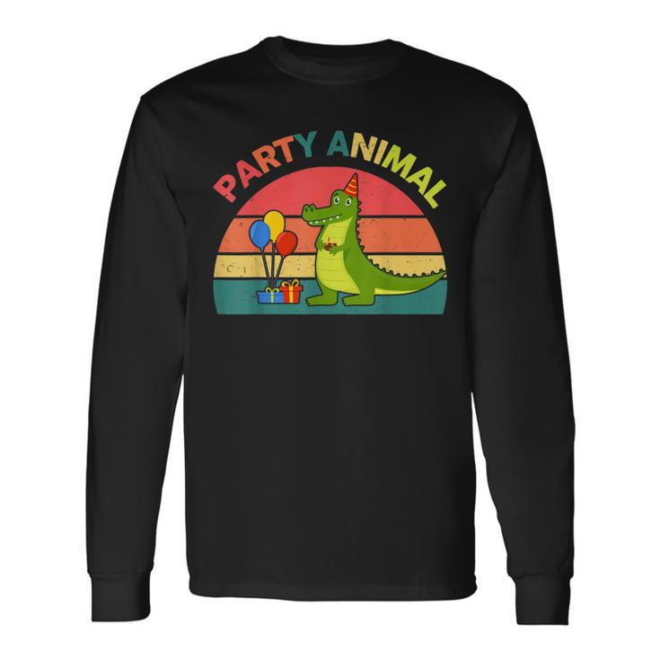 Party Animal Alligator Birthday Toddler Alligator Men Women Long Sleeve T-Shirt T-shirt Graphic Print
