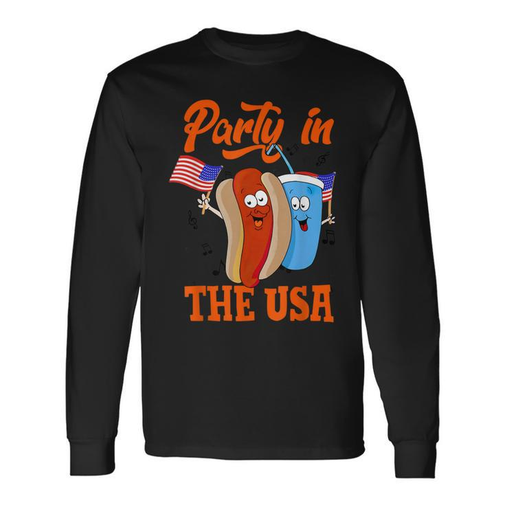 Party In The Usa Hot Dog Love Usa Fourth Of July Long Sleeve T-Shirt Gifts ideas
