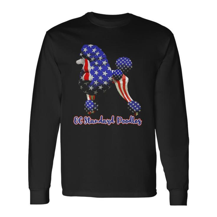 Patriotic Flag Poodle For American Poodle Lovers Long Sleeve T-Shirt