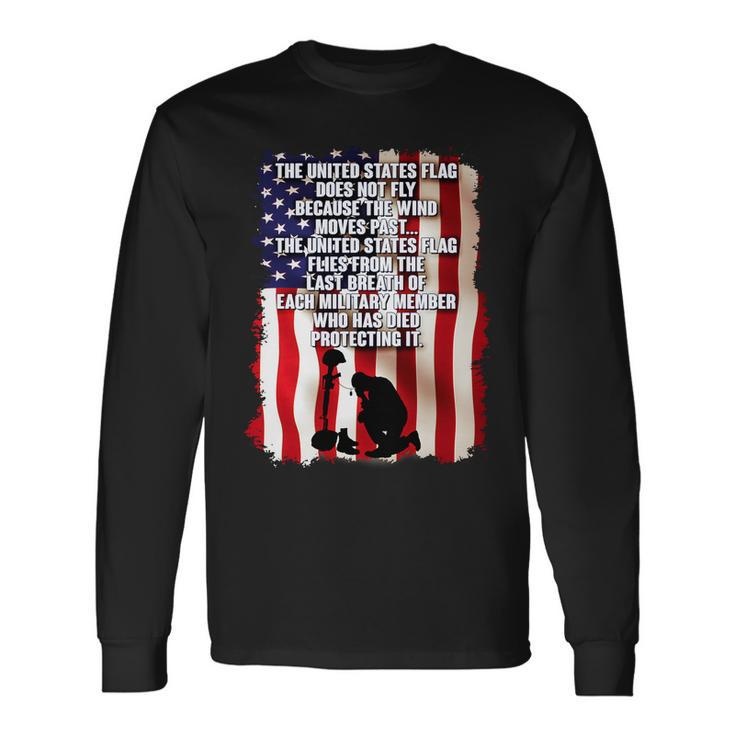 Patriotic Memorial Day United States Flag Long Sleeve T-Shirt