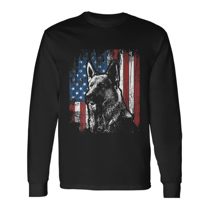Patrioticgiftgermangiftshepherdgiftamericangiftflag Dog Men Women Long Sleeve T-Shirt