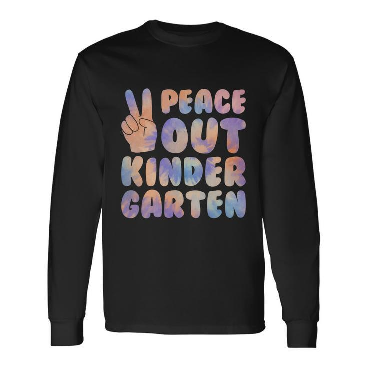 Peace Out Kindergarten Grade 2022 Happy Last Day Of School Cool Long Sleeve T-Shirt