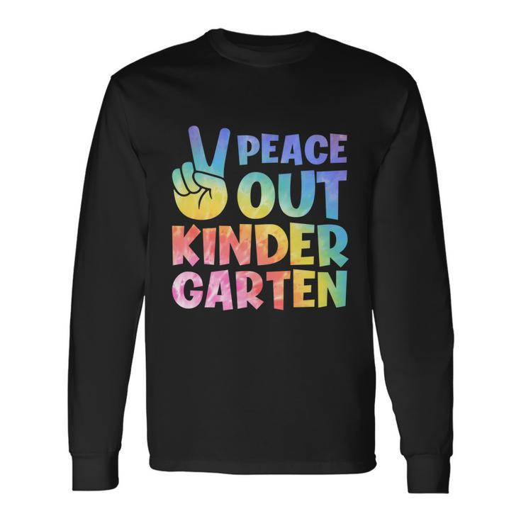 Peace Out Kindergarten Grade 2022 Happy Last Day Of School Long Sleeve T-Shirt