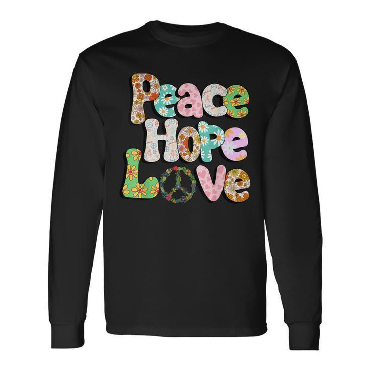 Peace Sign Love 60S 70S Tie Dye Hippie Halloween Costume V3 Long Sleeve T-Shirt