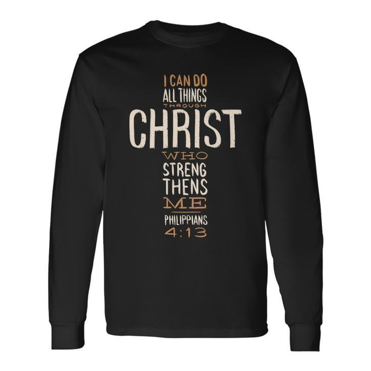 Philippians Bible Quote Cross Long Sleeve T-Shirt Gifts ideas