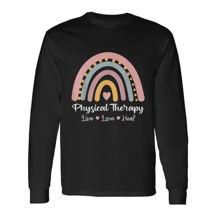 Physical Therapy Pediatric Therapist Pt Month Rainbow Cute Long Sleeve T-Shirt