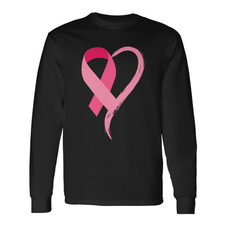 Pink Ribbon Of Love Breast Cancer Awareness Tshirt Long Sleeve T-Shirt