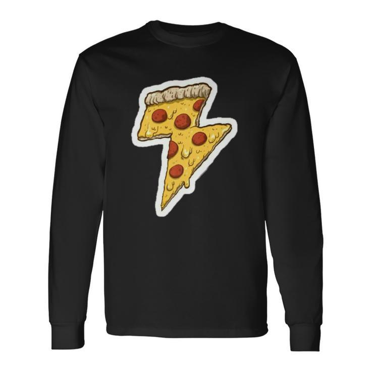 Pizza Lightning Bolt Men Women Long Sleeve T-Shirt T-shirt Graphic Print