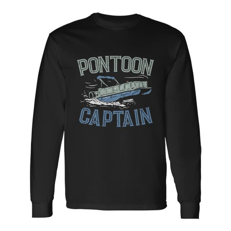 Pontoon Captain Shirt Whos The Captain Of This Ship Long Sleeve T-Shirt