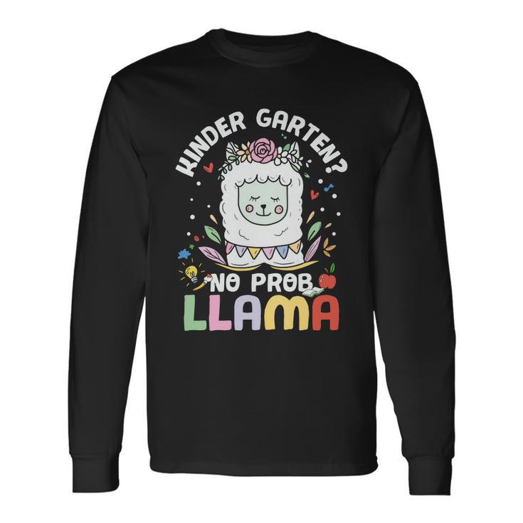 Prek No Probllama Back School Premium Plus Size Shirt For Teacher Long Sleeve T-Shirt