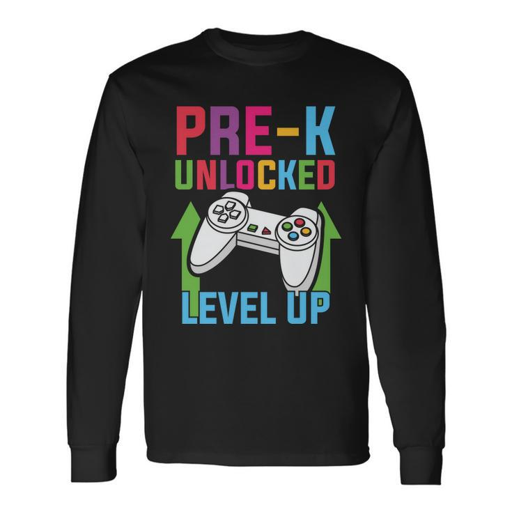 Prek Unlocked Level Up Game Back To School Long Sleeve T-Shirt