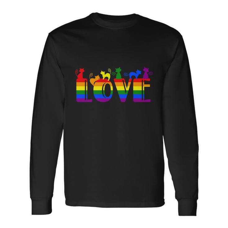 Pride Month Love Lgbt Pride Cats Rainbow Long Sleeve T-Shirt