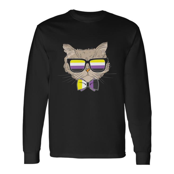 Pride Month Nonbinary Gay Pride Cat Lgbt Long Sleeve T-Shirt