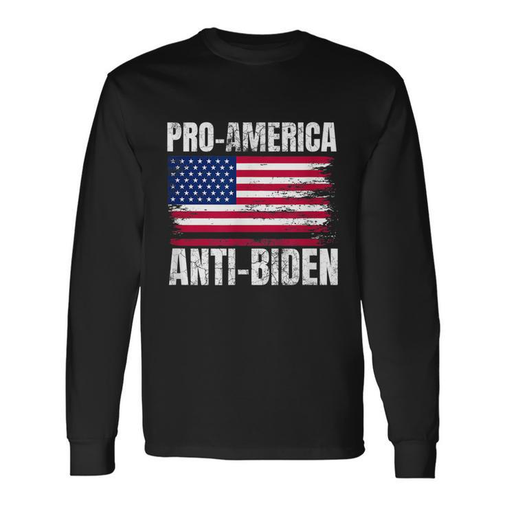 Pro America Anti Joe Biden Usa Flag Political Patriot Long Sleeve T-Shirt