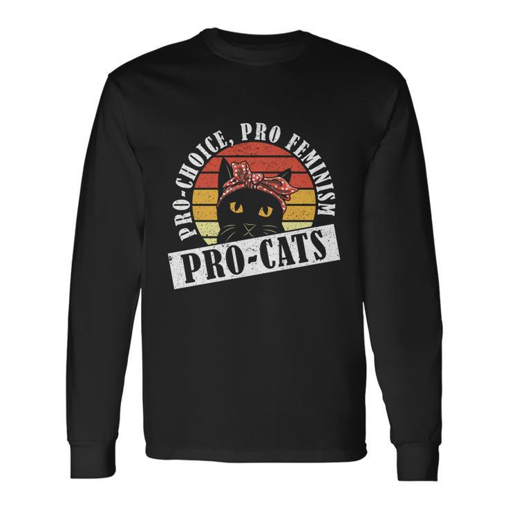 Progiftchoice Progiftfeminism Progiftcats Pro Choice Long Sleeve T-Shirt