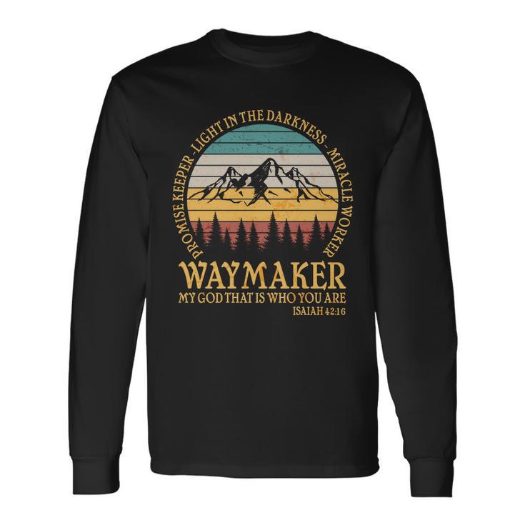 Promise Keeper Waymaker Isaiah Forest Mountains Long Sleeve T-Shirt