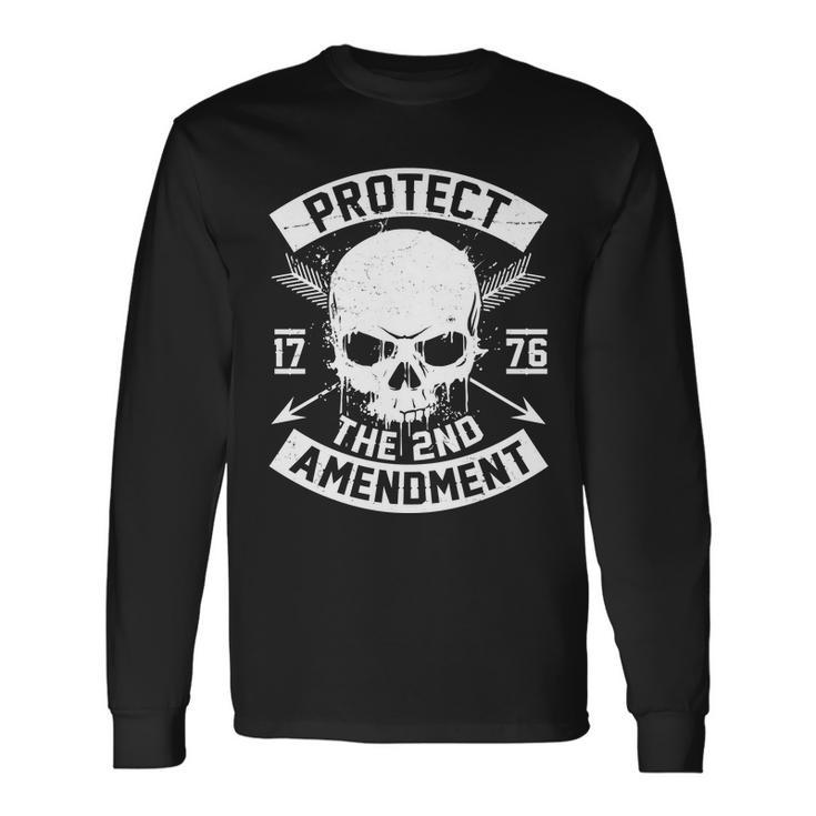 Protect The 2Nd Amendment 1776 Arrow Skull Long Sleeve T-Shirt
