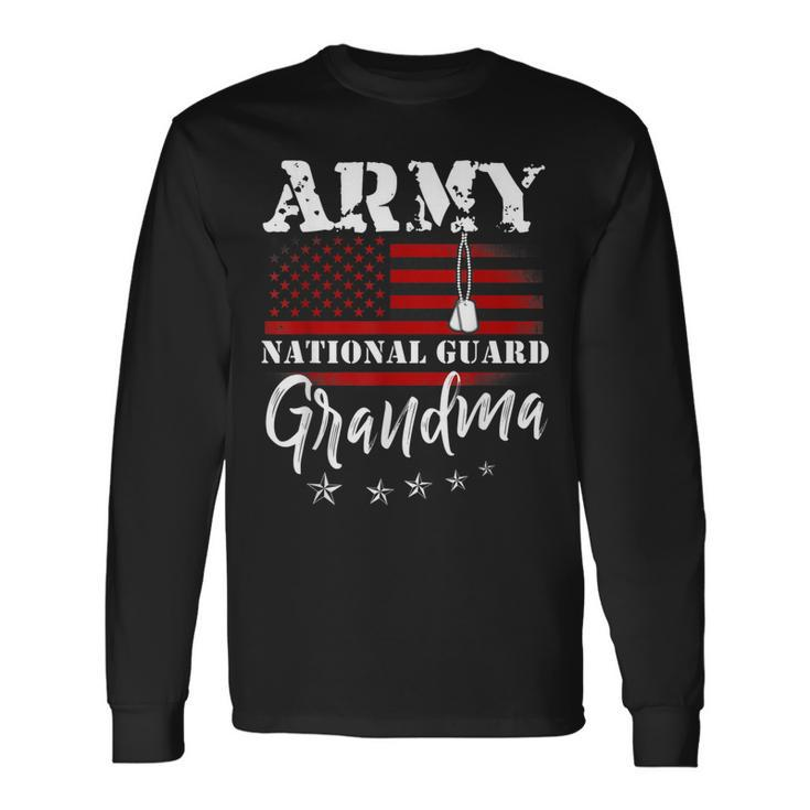 Proud Army National Guard Grandma Us Flag Us Military Long Sleeve T-Shirt
