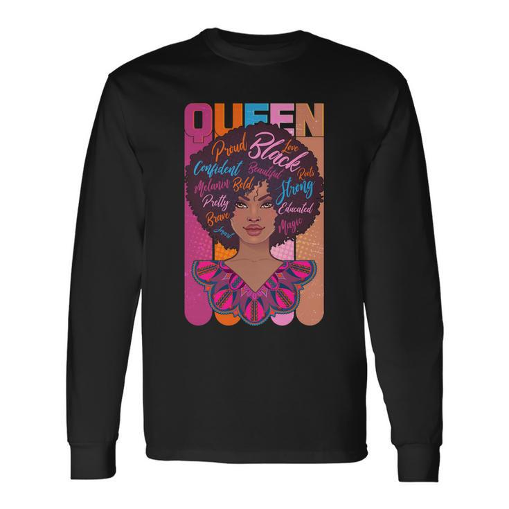 Proud Black African American Queen Long Sleeve T-Shirt