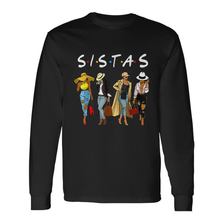 Proud Black Sistas Queen Melanin Afro African American Women Long Sleeve T-Shirt Gifts ideas