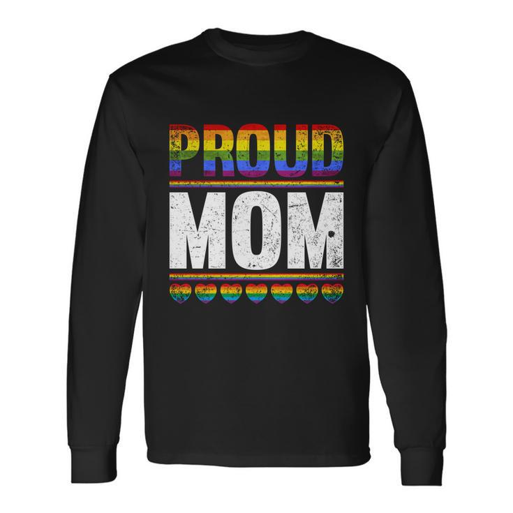 Proud Lesbian Mom Queer Rainbow Flag Lgbt Long Sleeve T-Shirt