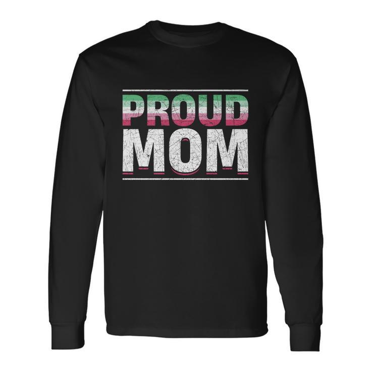 Proud Mom Abrosexual Flag Lgbtq Queer Abrosexual Long Sleeve T-Shirt