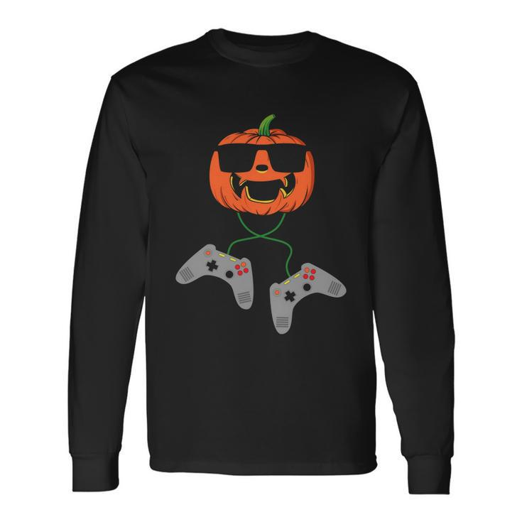 Pumpkin Gamer Halloween Quote Long Sleeve T-Shirt Gifts ideas