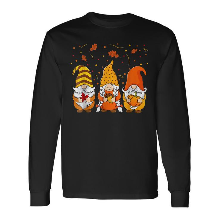 Pumpkin Gnomes Fall Autumn Cute Halloween Thanksgiving Long Sleeve T-Shirt