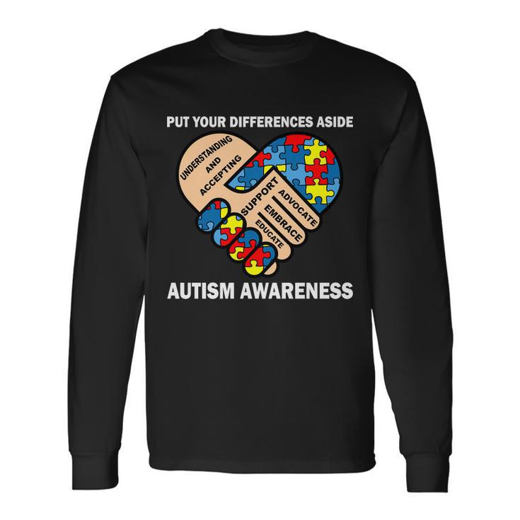 Put Your Differences Aside Autism Awareness Long Sleeve T-Shirt