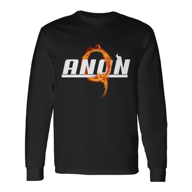 Qanon The Rabbit Storm Fire Logo Long Sleeve T-Shirt