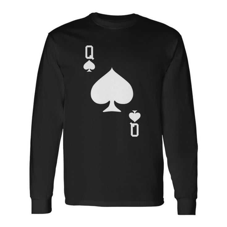 Queen Spades Card Halloween Costume Dark Long Sleeve T-Shirt T-Shirt