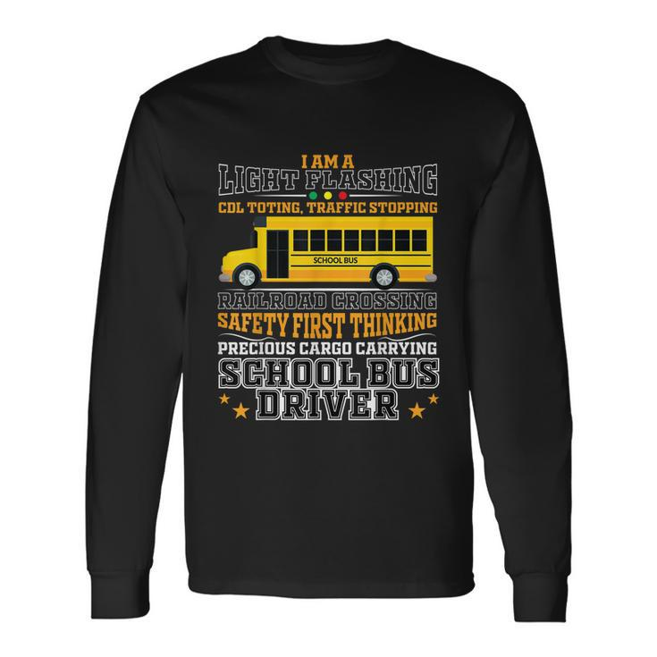 Railroad Crossing School Bus Driver For A Bus Driver Long Sleeve T-Shirt