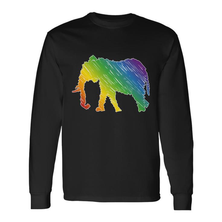 Rainbow Elephant V2 Long Sleeve T-Shirt