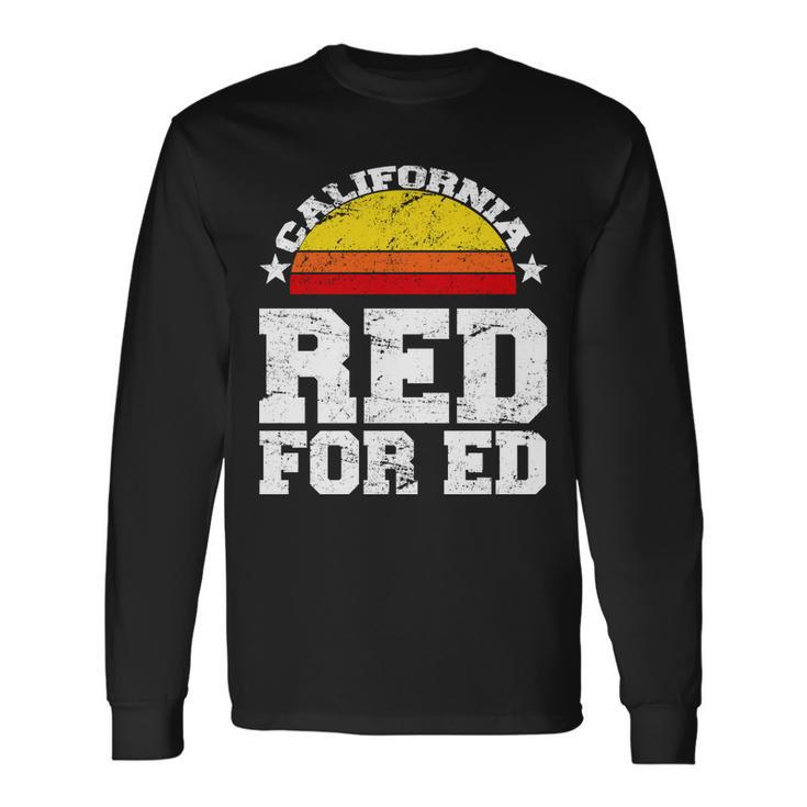 Red For Ed California Sunset Disstressed Long Sleeve T-Shirt
