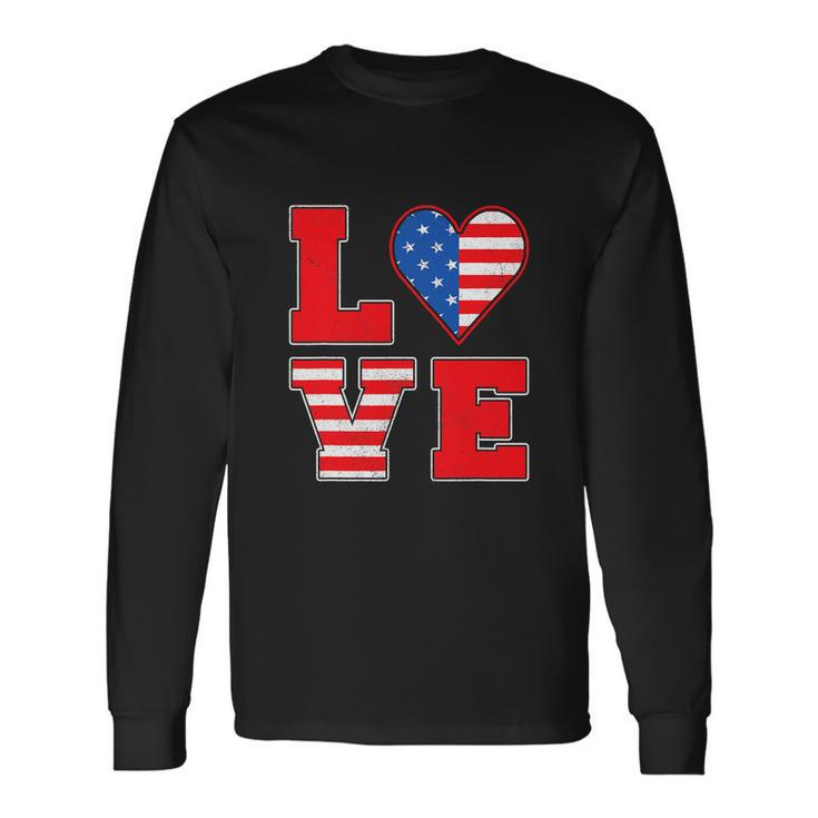 Red White And Blue For 4Th Of July American Flag Long Sleeve T-Shirt