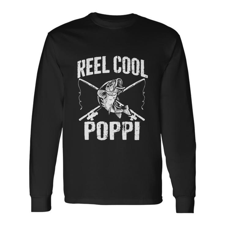Reel Cool Poppi Fishing Fathers Day Grandpa Dad Long Sleeve T-Shirt