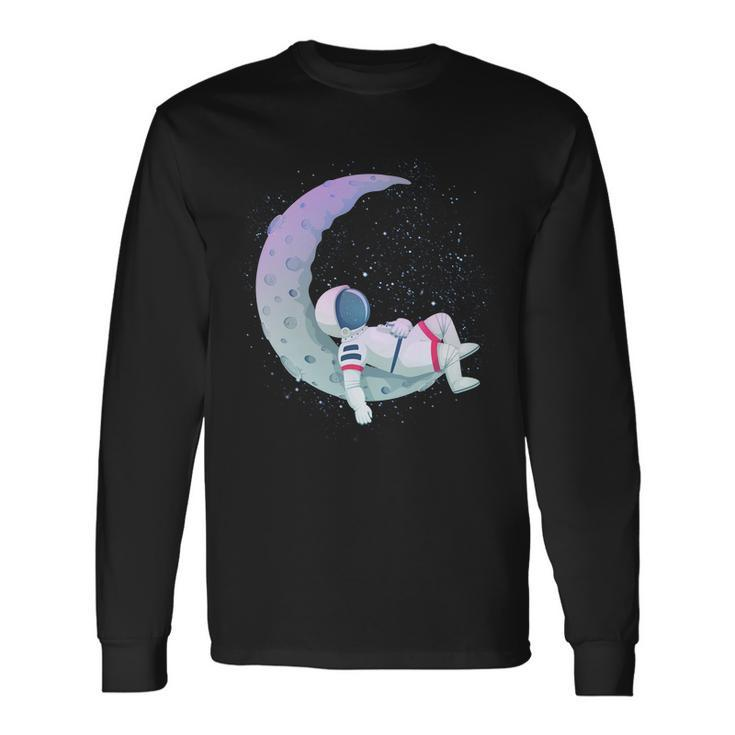 Relaxing Astronaut On The Moon Long Sleeve T-Shirt Gifts ideas