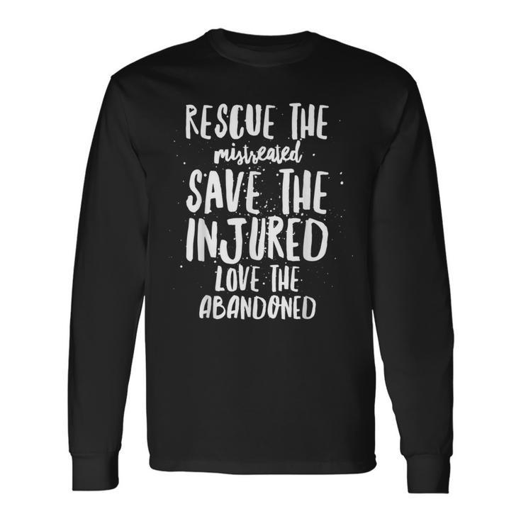 Rescue Save Love Cute Animal Rescue Dog Cat Lovers Long Sleeve T-Shirt